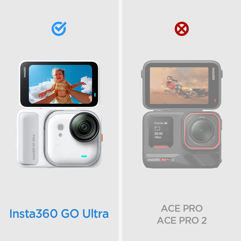 Gehärtetes Glas für Insta360 Go Ultra, Spigen Glas.tR Slim, 2 Stück