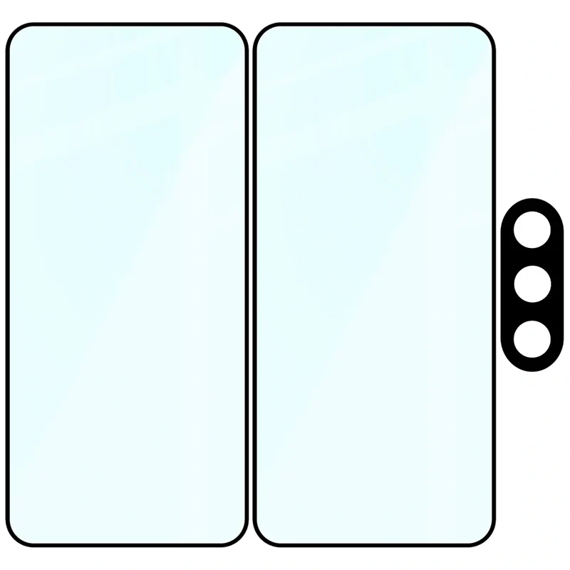 Gehärtetes Glas - 2 Stück + Kameraschutz für Galaxy A37 5G, Bizon Glass Edge Pack, Schwarz