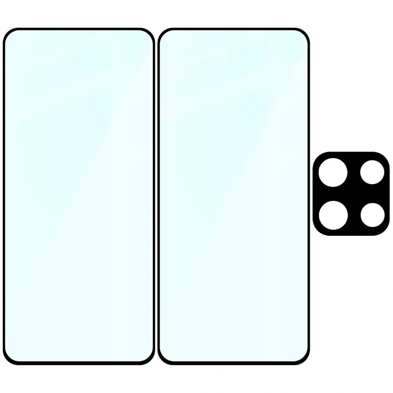 Gehärtetes Glas - 2 Stück + Kameraschutz für Motorola Moto G86 5G, Bizon Glass Edge Pack, Schwarz
