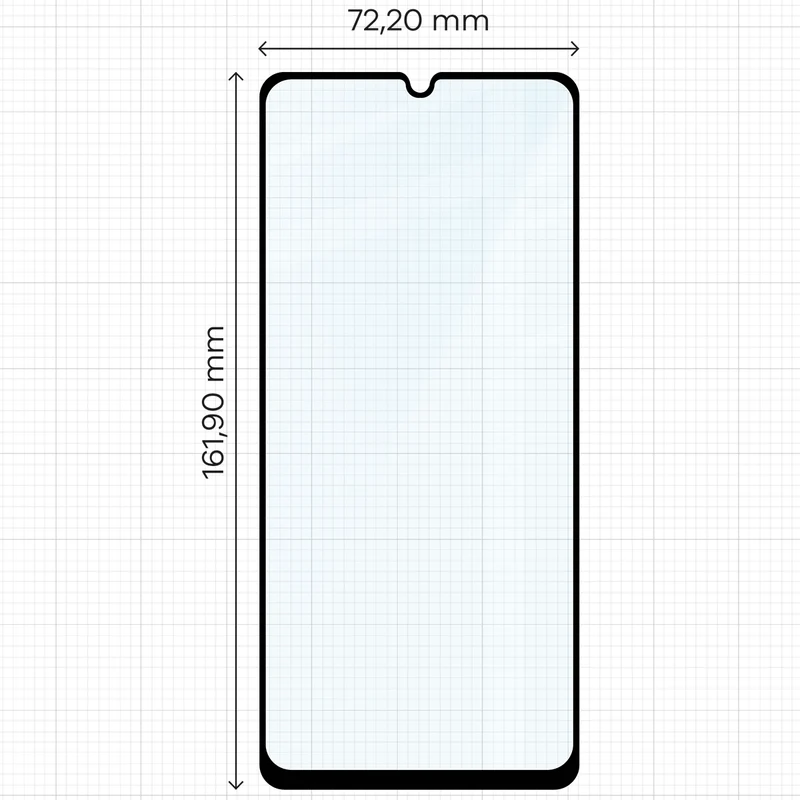 Gehärtetes Glas für Galaxy A07 4G / 5G, Bizon Glass Edge Duo, Schwarzer Rahmen, 2 Stück