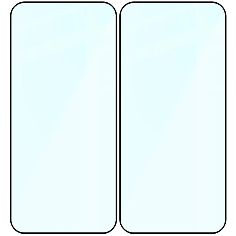 Gehärtetes Glas für Oppo Reno 15 Pro, Bizon Glass Edge Duo, Schwarzer Rahmen, 2 Stück