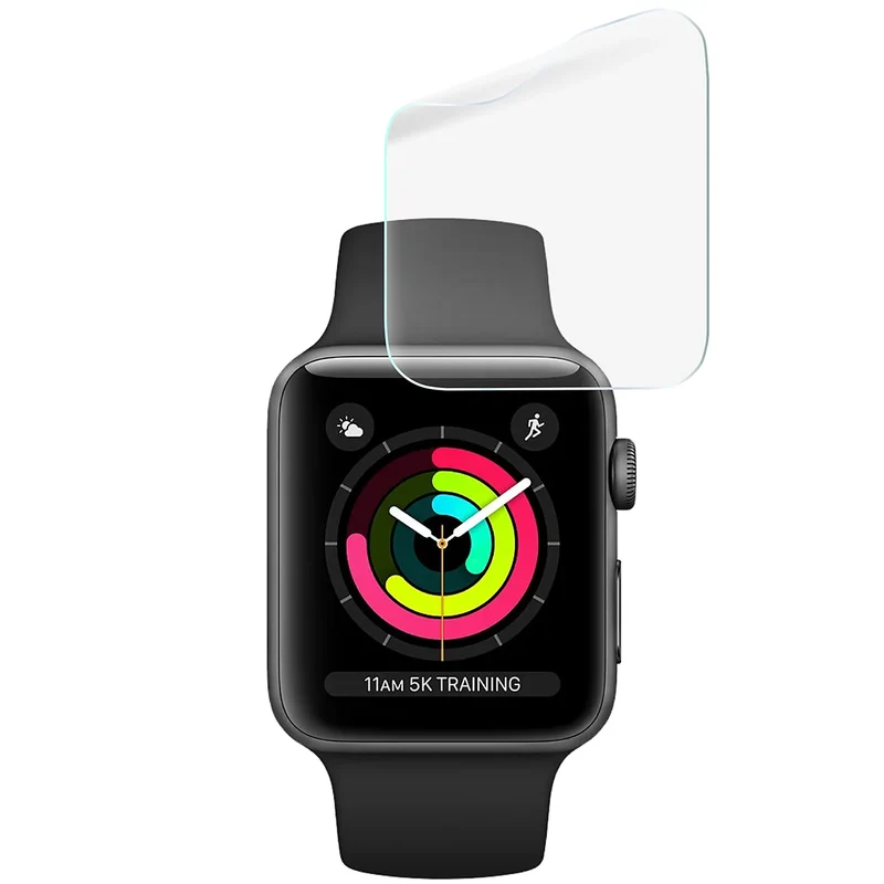 Schutzfolie für den Bildschirm für Apple Watch 3 / 2 / 1 42 mm, Bizon Watch HydroFlex, 3 Stück