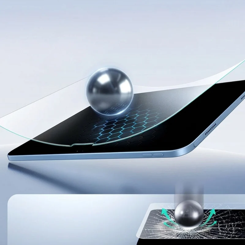 Gehärtetes Glas mit Positionierungsrahmen für iPad 11 / 10 gen. 2025 / 2022, 2 Stück, Matt