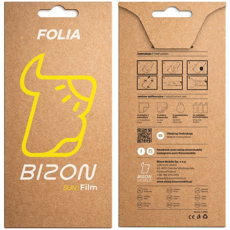 Matte Folie für Oppo Reno 15 F, Bizon Film Sun, 1 Stück