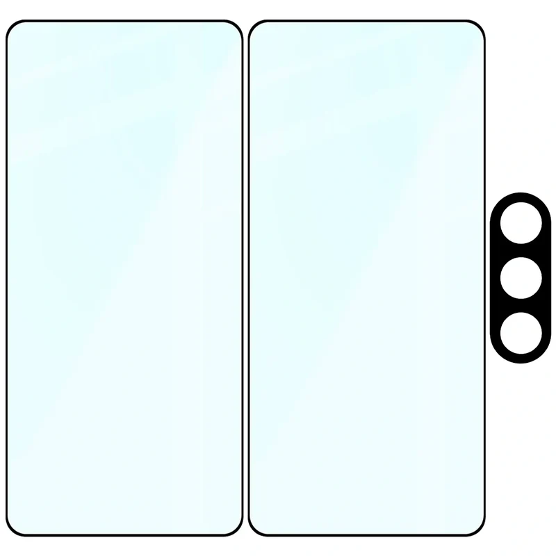 Gehärtetes Glas - 2 Stück + Kameraschutz für Galaxy S26, Bizon Glass Edge Pack, Schwarz