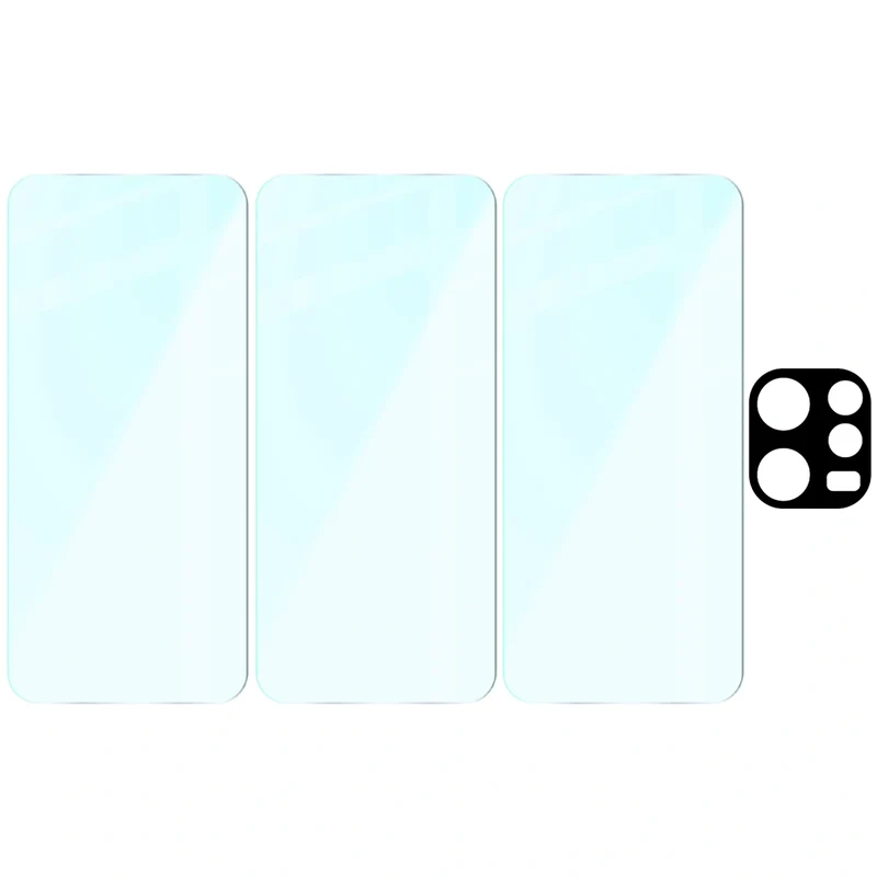 Gehärtetes Glas - 3 Stück + Kameraschutz für Oppo Reno 15 F / FS, Bizon Glass Clear Pack