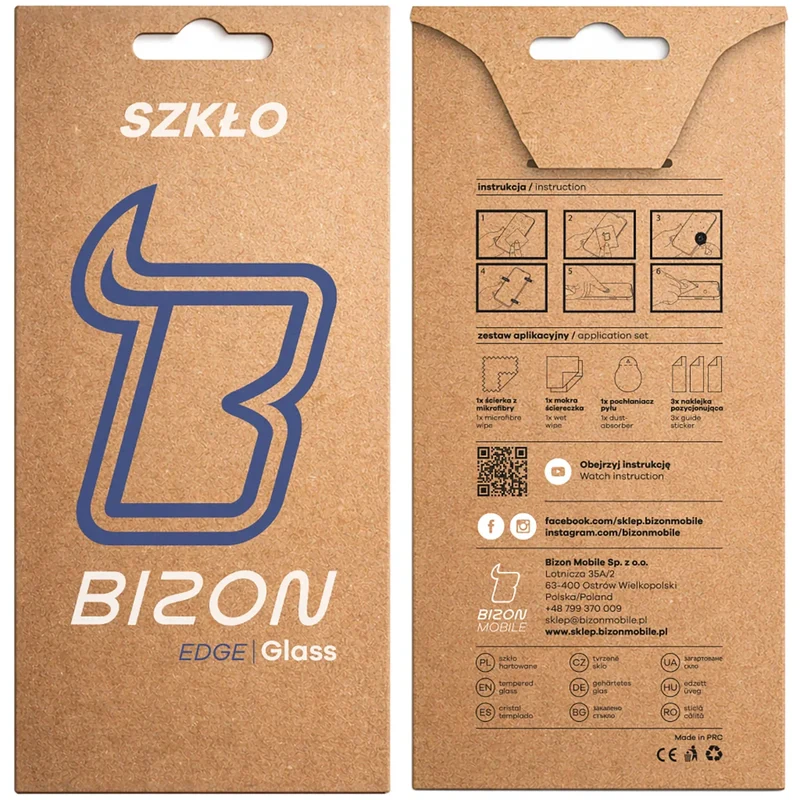 Gehärtetes Glas für Oppo Reno 15 / 15 F / 15 FS / A6 Pro 5G, Bizon Glass Edge, Schwarzer Rahmen