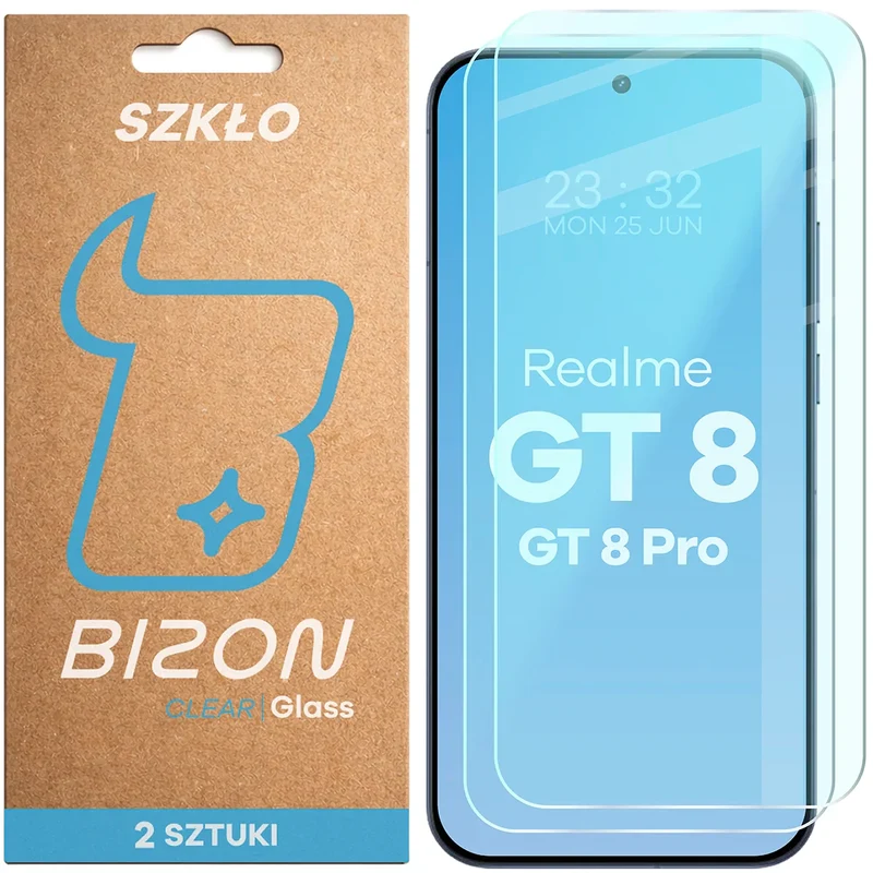 Gehärtetes Glas für Realme GT 8 / 8 Pro, Bizon Glass Clear Duo, 2 Stück