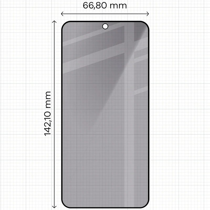 Gehärtetes Glas mit Privatschutzfilter für Galaxy S23, Bizon Glass Edge Shadow Duo, getönt mit schwarzer Rahmen, 2 Stück