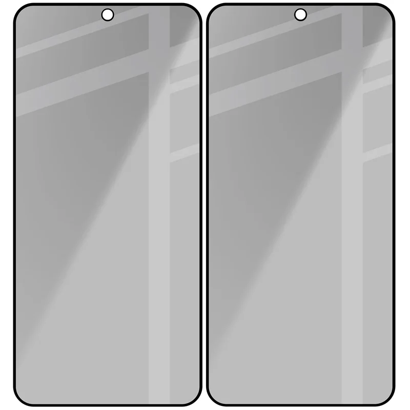 Gehärtetes Glas mit Privatschutzfilter für Galaxy S23, Bizon Glass Edge Shadow Duo, getönt mit schwarzer Rahmen, 2 Stück