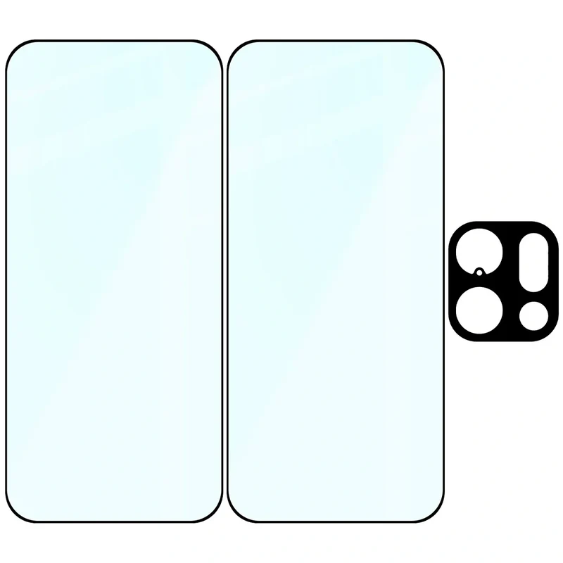 Gehärtetes Glas - 2 Stück + Kameraschutz für Oppo Find X9, Bizon Glass Edge Pack, Schwarz