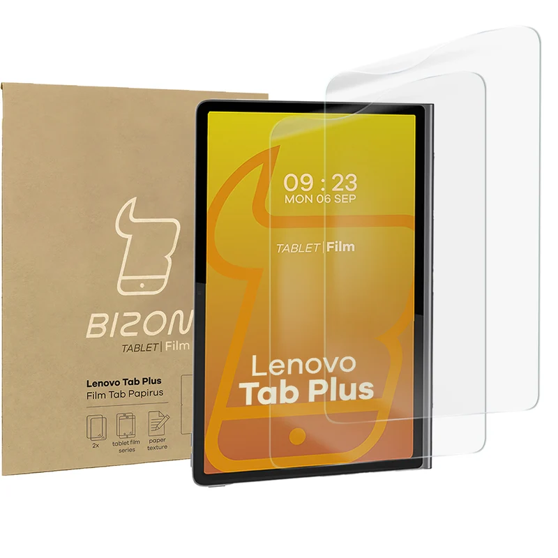 Papierimitationsfolie für Lenovo Tab Plus 11.5" 2024, Bizon Film Tab Papirus Duo, 2 Stück