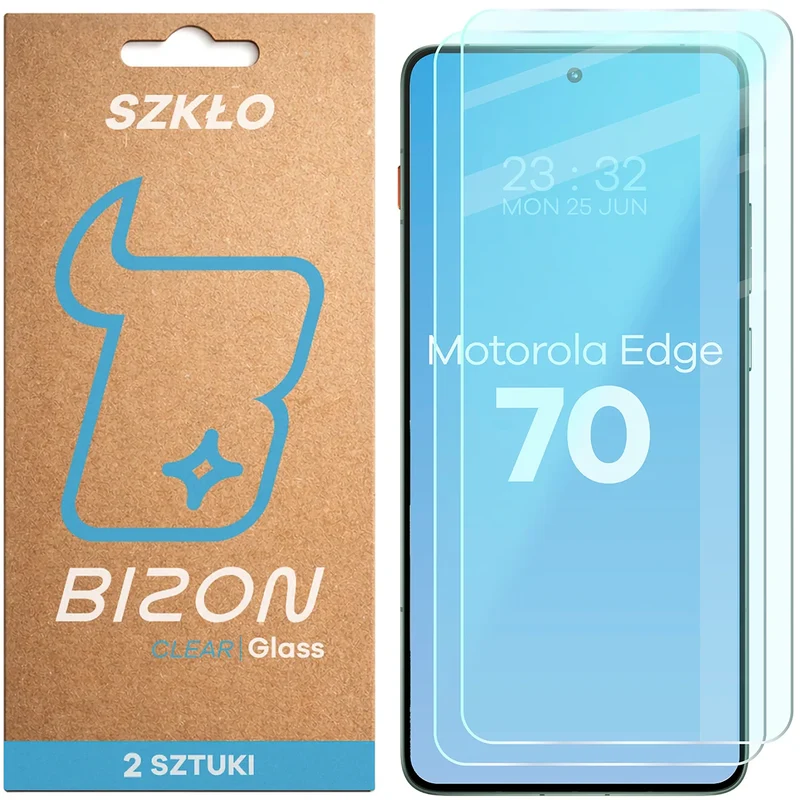Gehärtetes Glas für Motorola Edge 70, Bizon Glass Clear Duo, 2 Stück