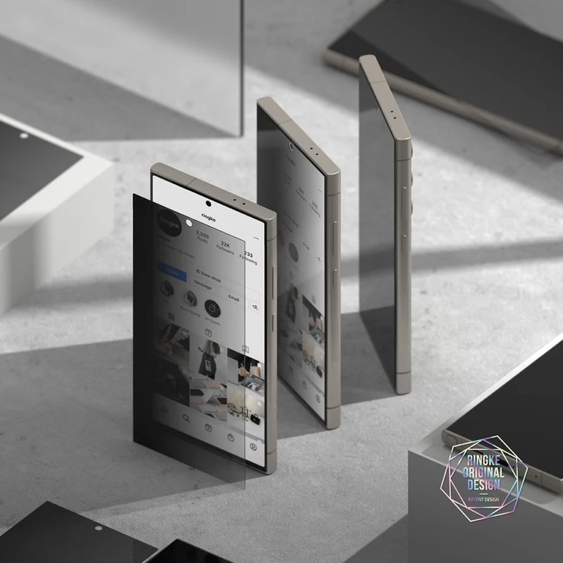 Sichtschutzglas mit Applikator für Galaxy S24 Ultra, Ringke Easy Slide, 2 Stück