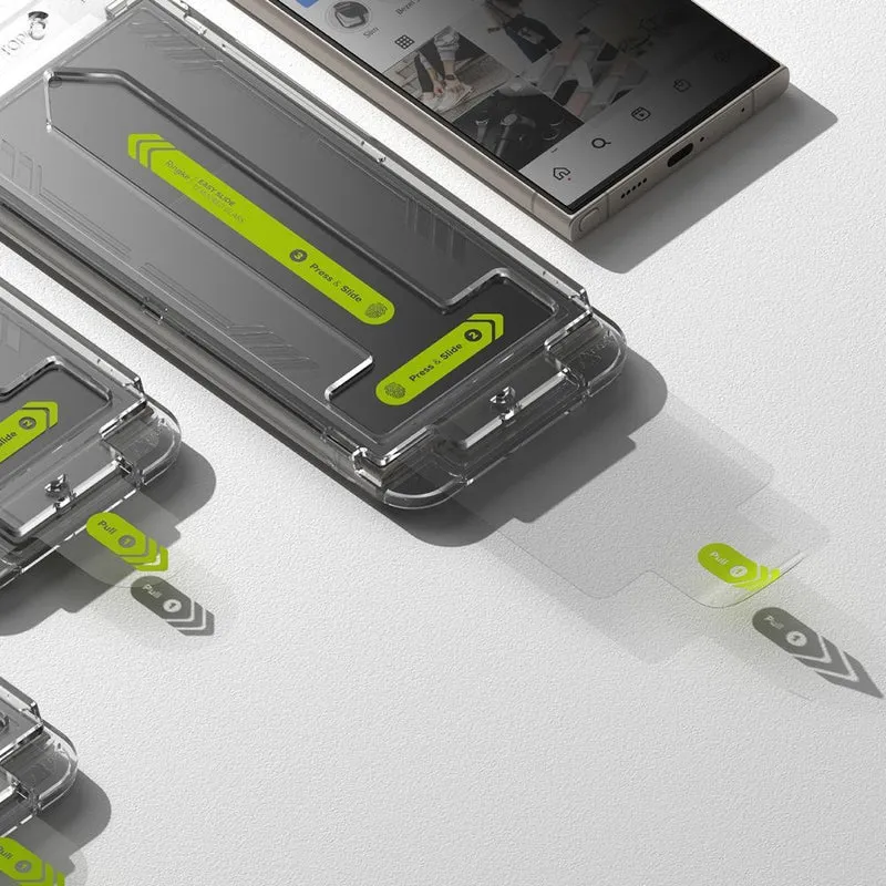 Sichtschutzglas mit Applikator für Galaxy S24 Ultra, Ringke Easy Slide, 2 Stück