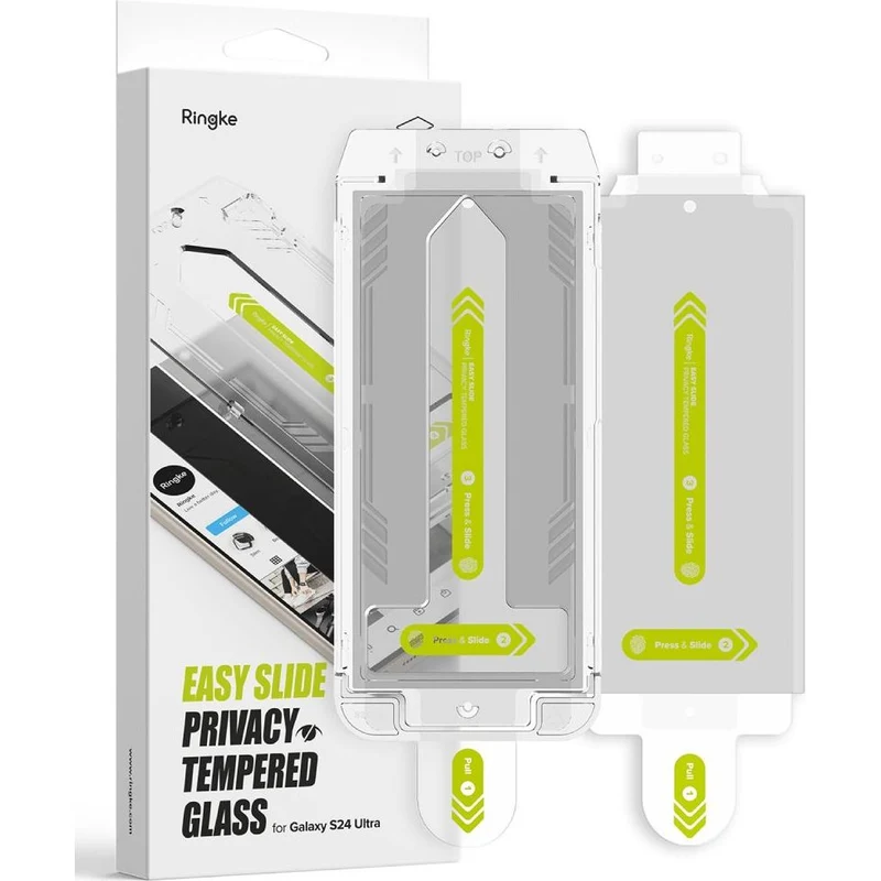 Sichtschutzglas mit Applikator für Galaxy S24 Ultra, Ringke Easy Slide, 2 Stück