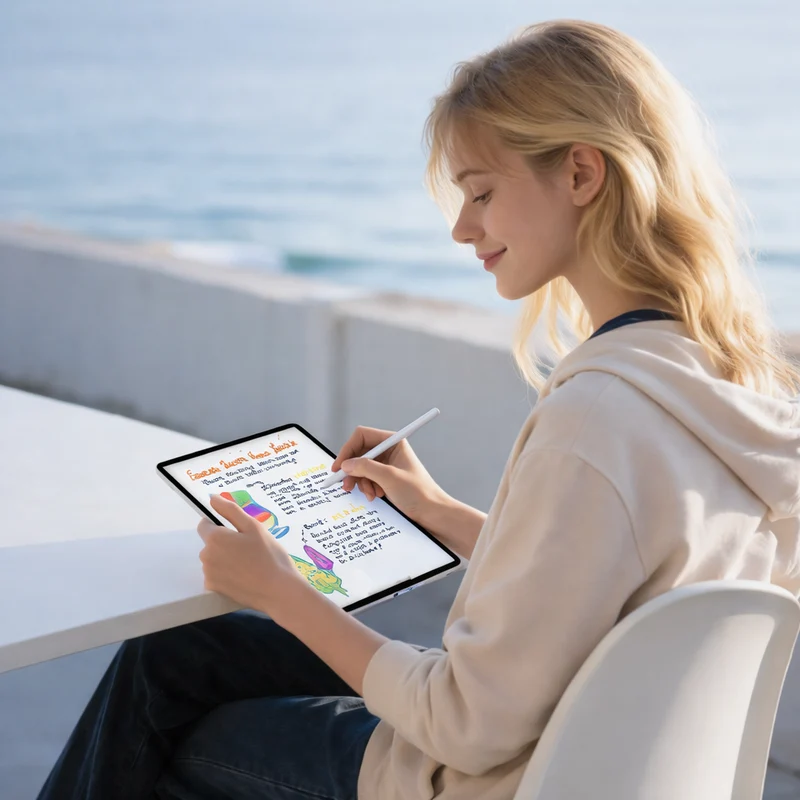 Gehärtetes Glas mit Positionierungsrahmen ESR Paper Feel für iPad Air 11" / 10.9" 2020-2026, Transparent
