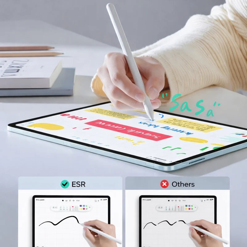 Gehärtetes Glas mit Positionierungsrahmen ESR Paper Feel für iPad Air 11" / 10.9" 2020-2026, Transparent