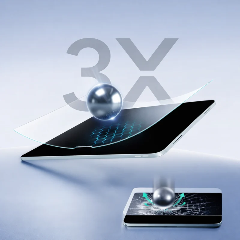 Gehärtetes Glas mit Positionierungsrahmen ESR Paper Feel für iPad Air 11" / 10.9" 2020-2026, Transparent