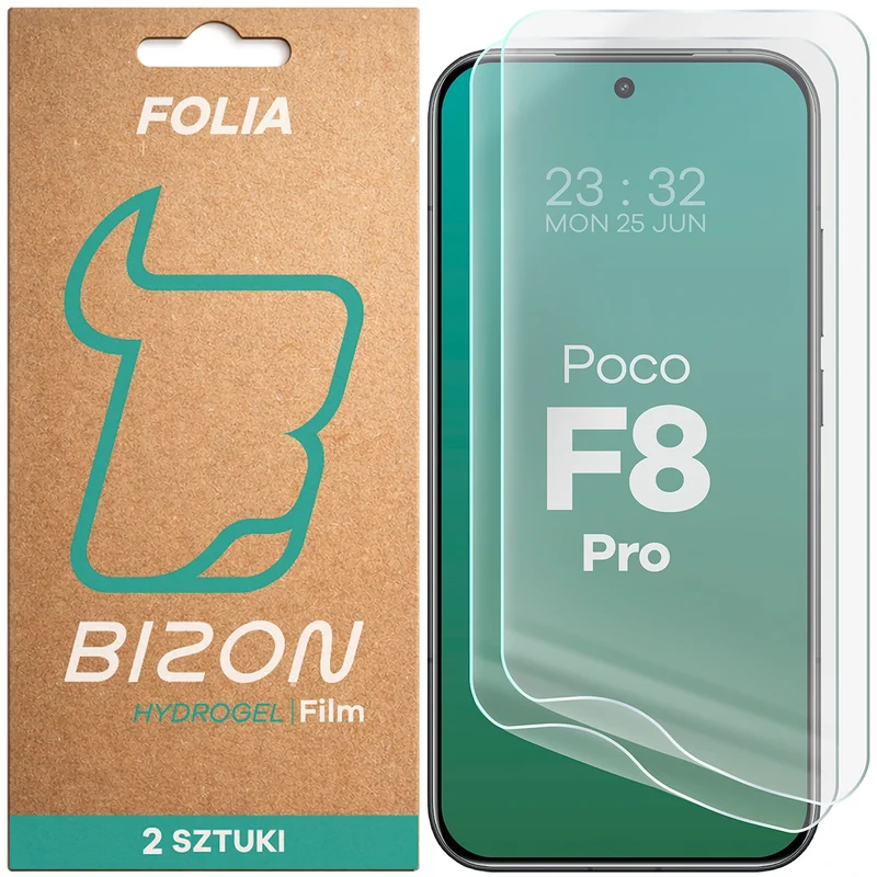 Hydrogel Folie für den Bildschirm für Xiaomi POCO F8 Pro, Bizon Film Hydrogel Front Duo, 2 Stück