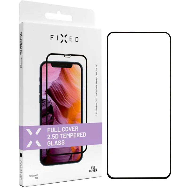 Hartglas für Tecno Spark 20 Pro, Fixed Full Cover 2.5D Tempered Glass, mit Schwarzen Rahmen