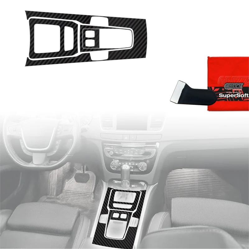 4in1 Schutzfolien Grizz Protector für Mittelkonsole - Peugeot 508 Manual (2010-2018) Carbon Optik Matt Antifingerprint