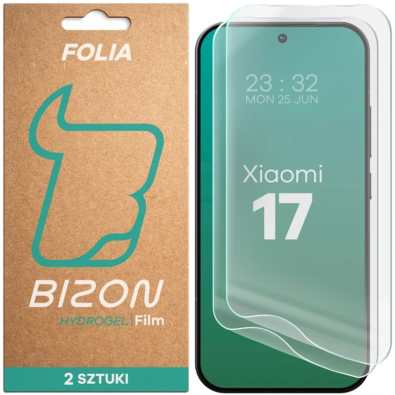 Hydrogel Folie für den Bildschirm für Xiaomi 17, Bizon Film Hydrogel Front Duo, 2 Stück