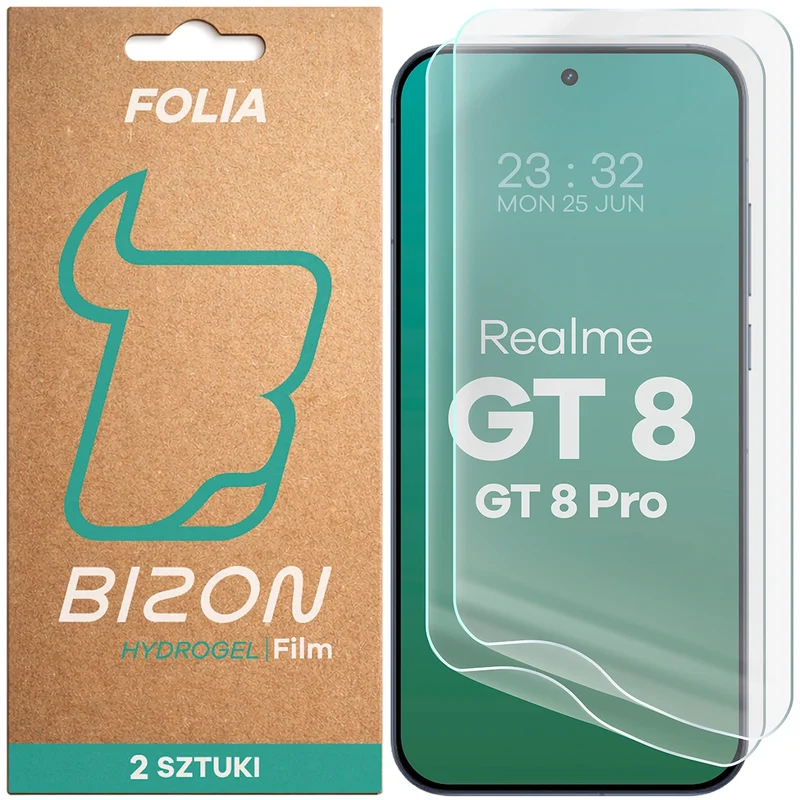 Hydrogel Folie für den Bildschirm für Realme GT 8 / 8 Pro, Bizon Film Hydrogel Front Duo, 2 Stück