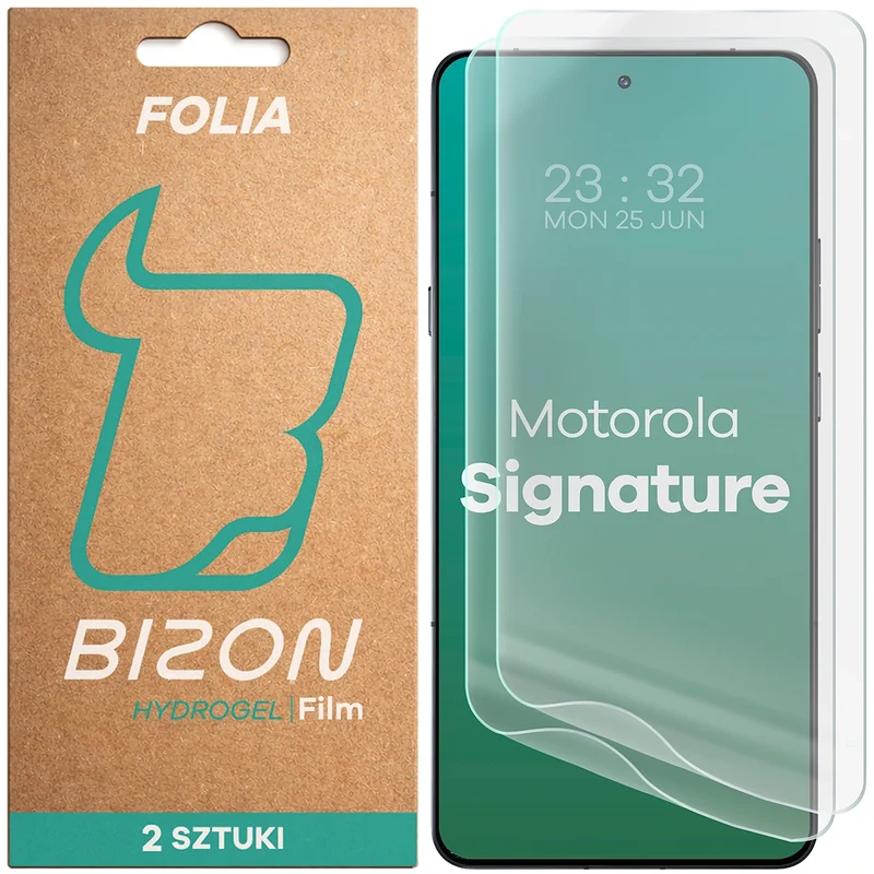 Hydrogel Folie für den Bildschirm für Motorola Signature, Bizon Film Hydrogel Front Duo, 2 Stück