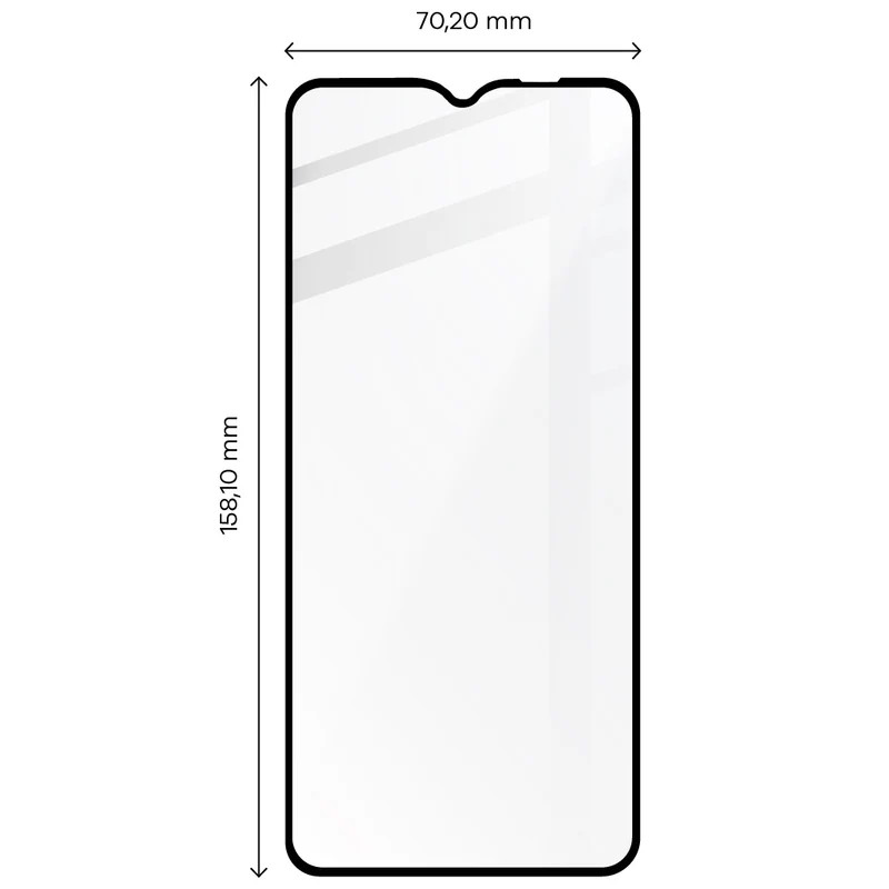 Gehärtetes Glas Bizon Glass Edge für Galaxy A03s, Schwarz