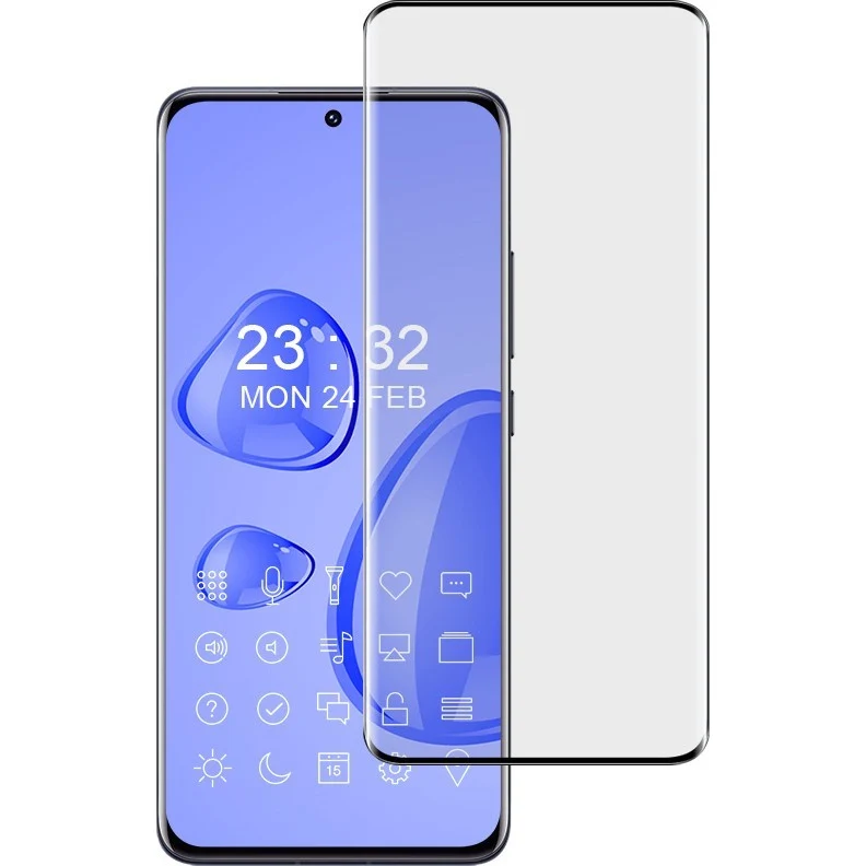 Gehärtetes Glas 3D - 2 Stück + Kameraschutz für Xiaomi 12 / Xiaomi 12X, Bizon Glass Edge Pack, Schwarz