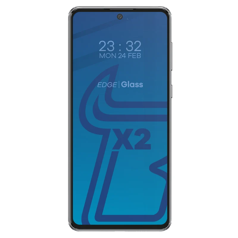 Gehärtetes Glas - 2 Stück + Kameraschutz für Galaxy A73, Bizon Glass Edge Pack, Schwarz