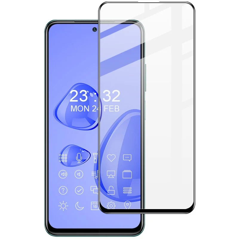 Gehärtetes Glas - 2 Stück + Kameraschutz für Galaxy A73, Bizon Glass Edge Pack, Schwarz