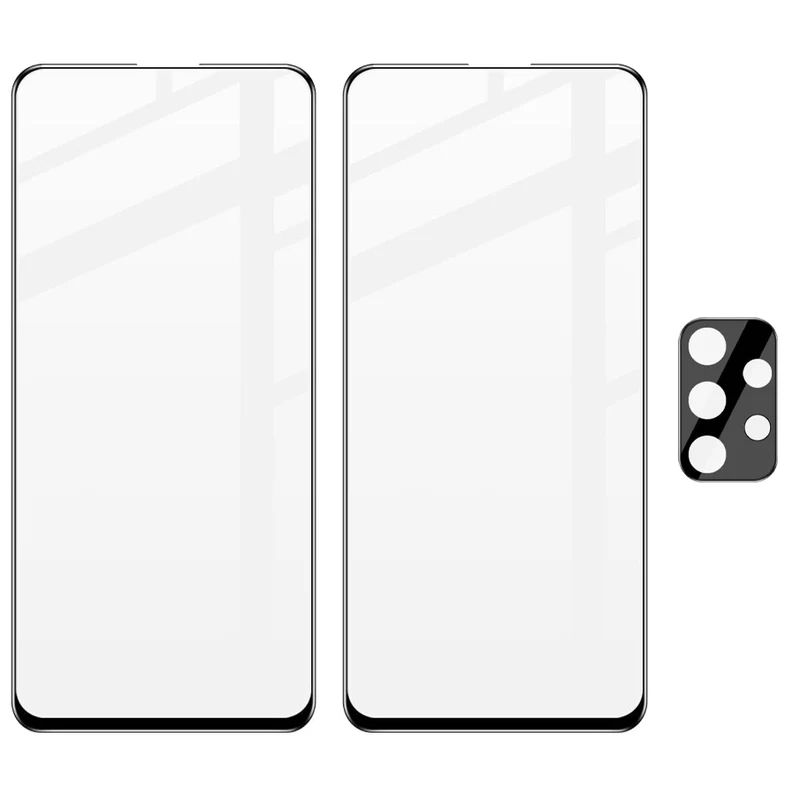 Gehärtetes Glas - 2 Stück + Kameraschutz für Galaxy A73, Bizon Glass Edge Pack, Schwarz
