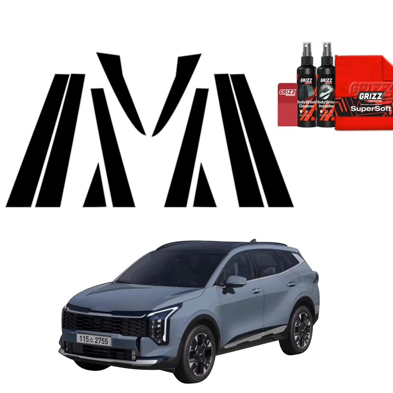 10in1 Schwarze Grizz Protector schutzfolie für B-C-Säule - Kia Sportage 5 (2025-2026)