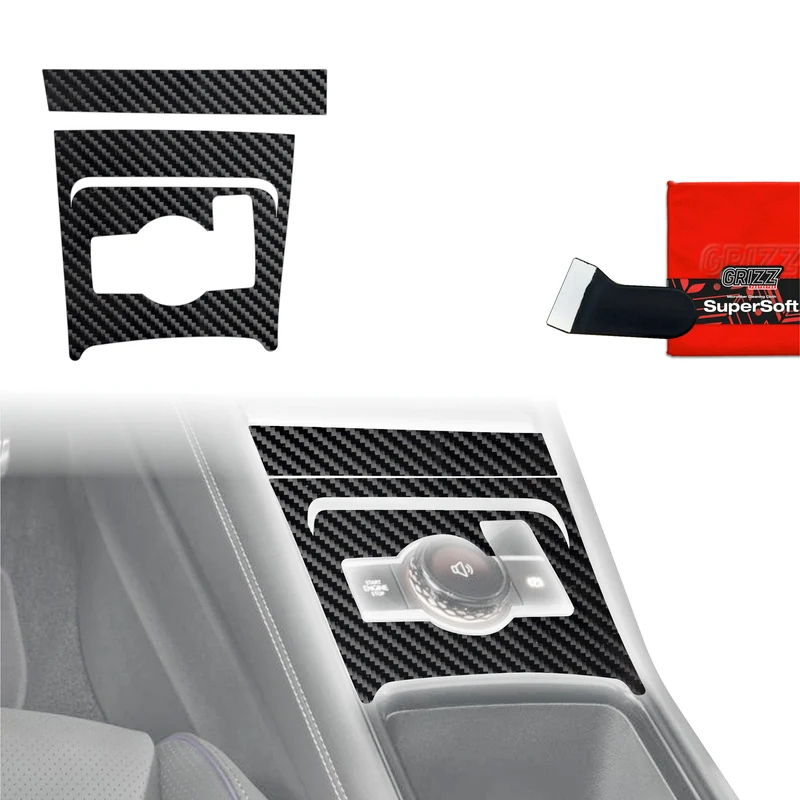 2in1 Schutzfolien Grizz Protector für Mittelkonsole - Volkswagen Tiguan 3 (2024-2026) Carbon Optik Glanz