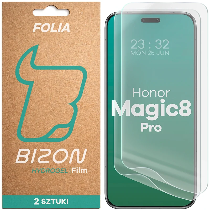 Hydrogel Folie für den Bildschirm für Honor Magic8 Pro, Bizon Film Hydrogel Front Duo, 2 Stück