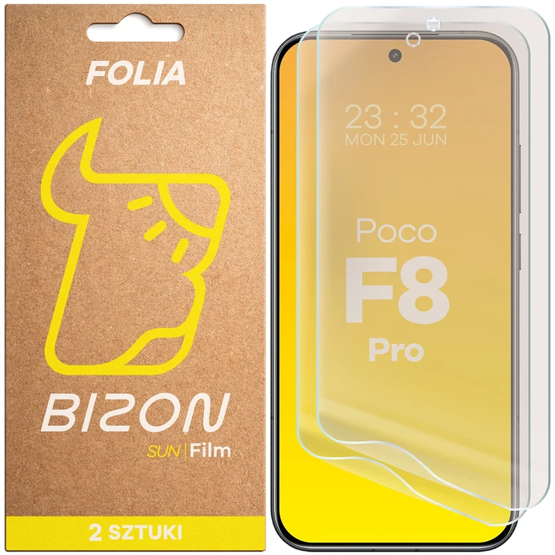 Matte Folie für Xiaomi POCO F8 Pro, Bizon Film Sun Duo, 2 Stück