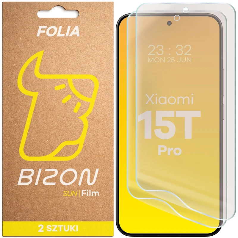 Matte Folie für Xiaomi 15T Pro, Bizon Film Sun Duo, 2 Stück
