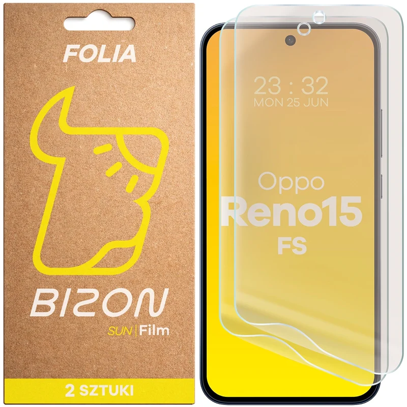 Matte Folie für Oppo Reno 15 FS, Bizon Film Sun Duo, 2 Stück