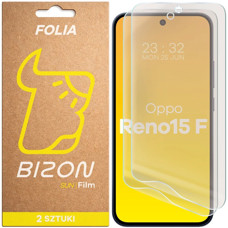 Matte Folie für Oppo Reno 15 F, Bizon Film Sun Duo, 2 Stück