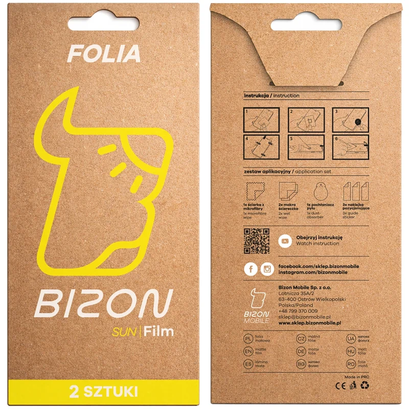 Matte Folie für Oppo Reno 15 F, Bizon Film Sun Duo, 2 Stück