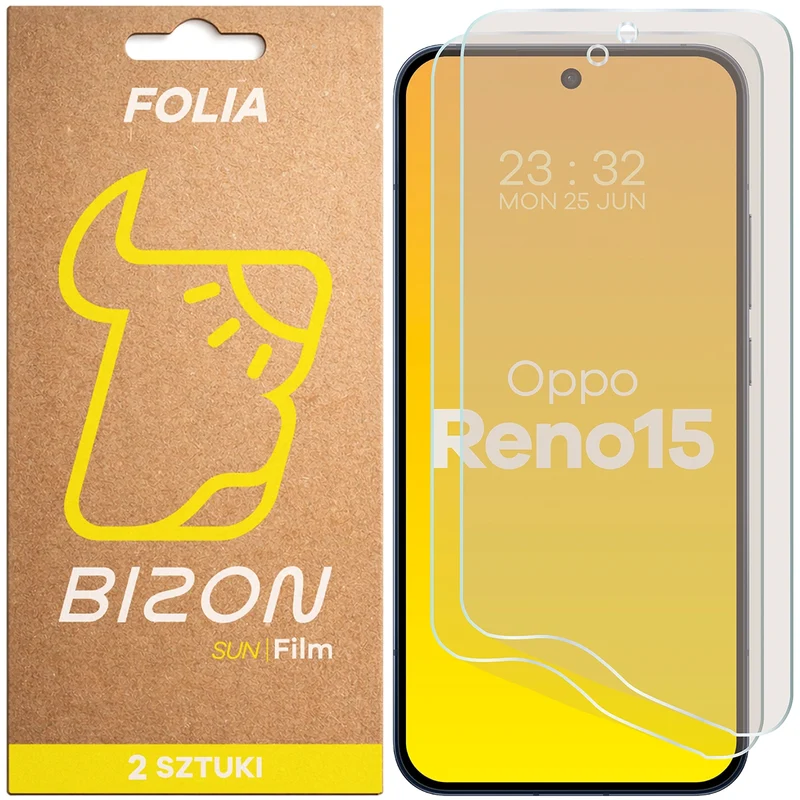 Matte Folie für Oppo Reno 15, Bizon Film Sun Duo, 2 Stück