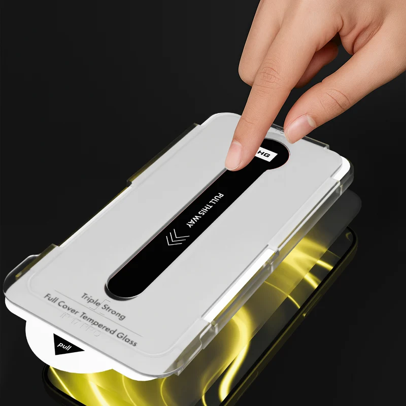 Gehärtetes Glas mit Applikator für iPhone 16 / 15, Hammer Glass XPress Protect