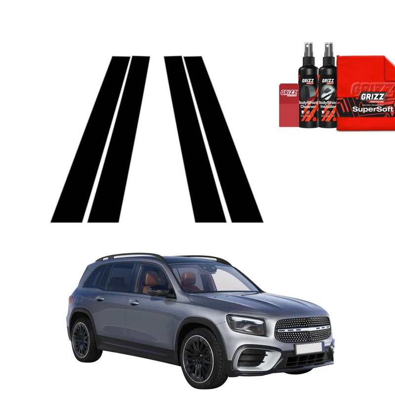 4in1 Schwarze Grizz Protector schutzfolie für B-C-Säule - Mercedes GLB 200 (2023-2026)