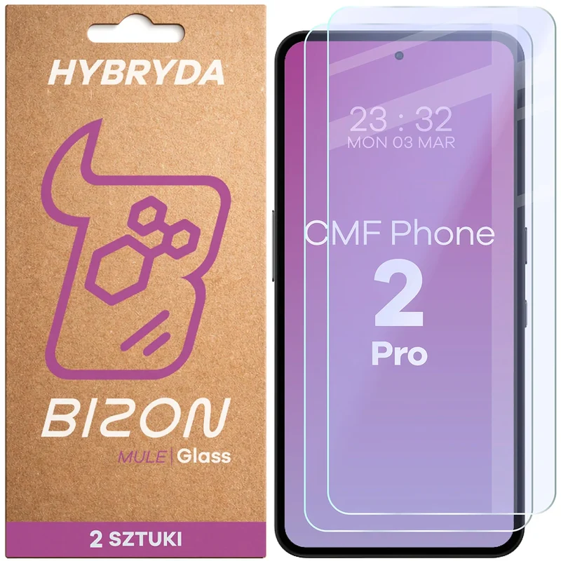 Flexibles Hybridglas für Nothing CMF Phone 2 Pro, Bizon Hybrid Mule Duo, 2 Stück