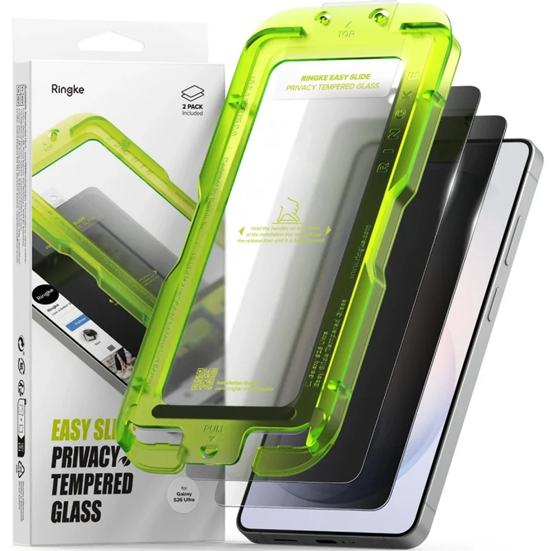 Sichtschutzglas mit Applikator für Galaxy S26 Ultra, Ringke Easy Slide, 2 Stück