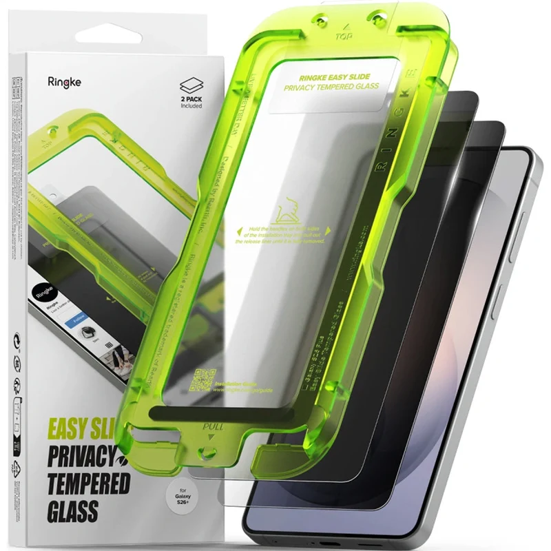 Sichtschutzglas mit Applikator für Galaxy S26 Plus, Ringke Easy Slide, 2 Stück