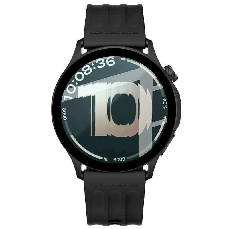 Hybrides Glas für OnePlus Watch Lite 45 mm, Bizon Glass Watch Edge Hybrid, Schwarz