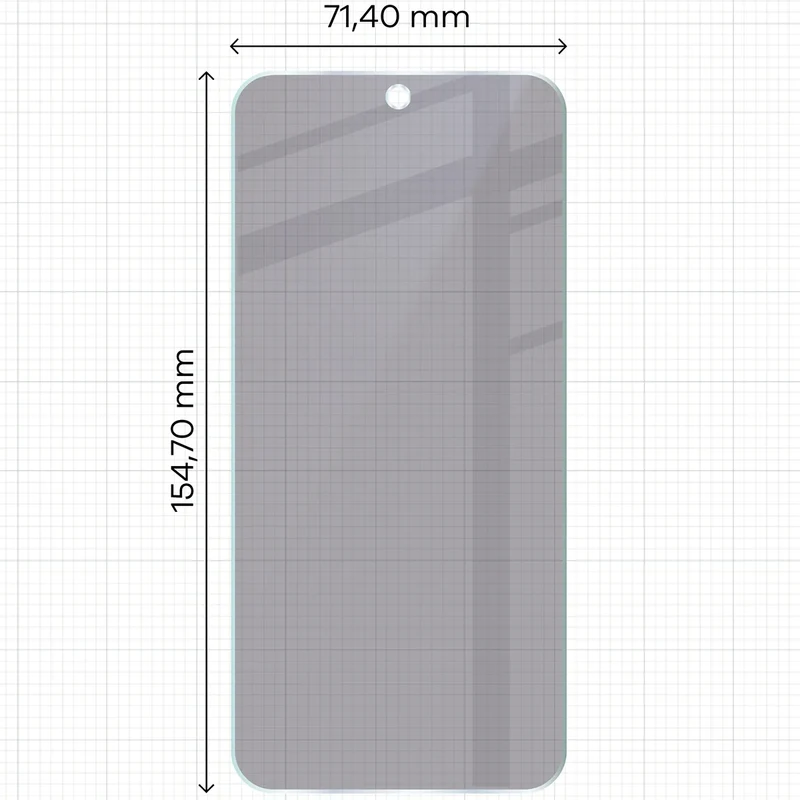 Hybridglas mit Privatschutzfilter für Oppo Reno 15 FS, Bizon Hybrid Shadow, Matt